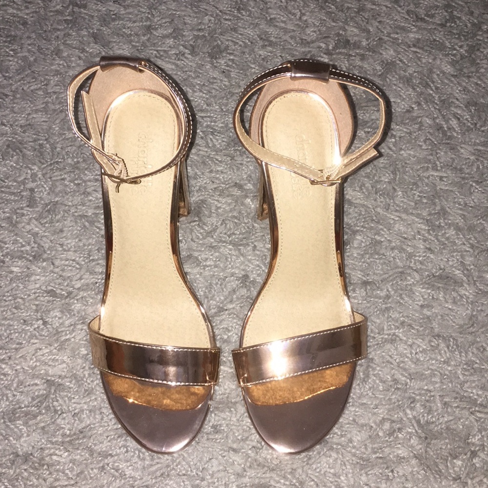 Charolette Russe metallic rose gold heels